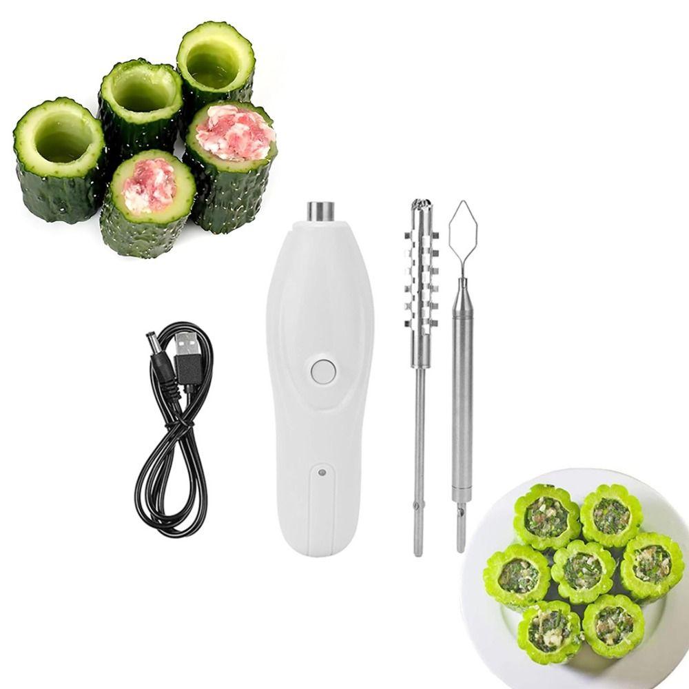 Replaceable Head Electric Vegetable Core Digger Stainless Steel Effort-saving Electric Fruit Corer Wear-resistant Efficient