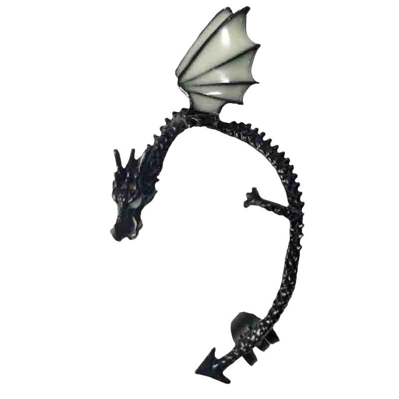 Dinosaurier Drache Leuchtperle Ohrclip: Unisex Punk Ohrring mit fliegendem Drachen Design, Europäischer und Amerikanischer Stil