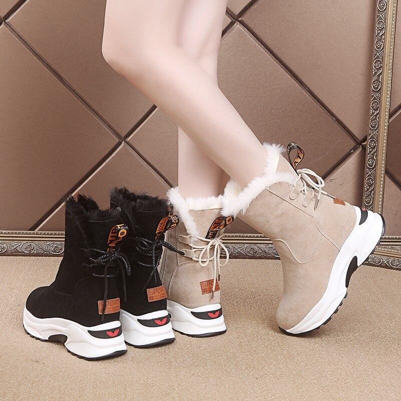 Botas de invierno Mujer 2021 Modernos Side Zipper Botines Zapatos de Mujer  Plataforma Cálidas Felpa Botas de Nieve Zapatos de Mujer Botas De Mujer  comprar a buen precio — entrega gratuita, reseñas