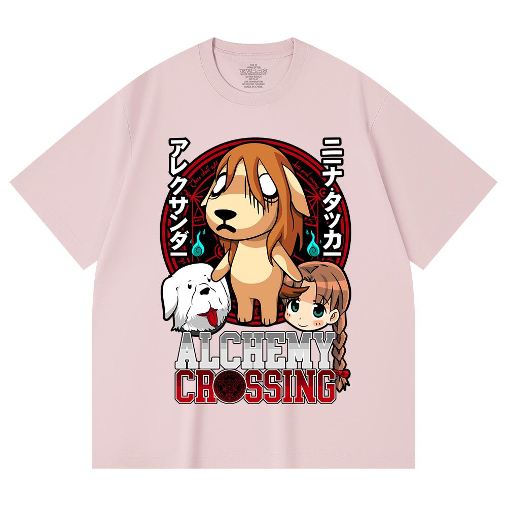 230 Gsm 100% Cotton Fullmetal Alchemist V5 Alchemy Crossing Print Unisex Heavy Cotton T Shirt