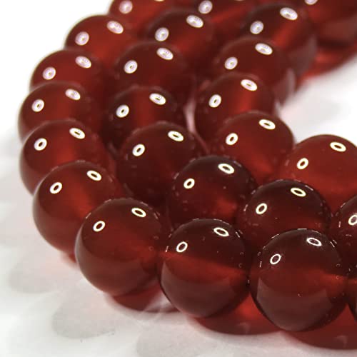 [Set of 3] Deep Red Agate Round Beads, Natural Stones, Power Stones [Smile Stone] (10mm, 3-Strand Set)
