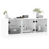 TV Cabinet with Glass Doors White 102 X 37 X 42 Cm