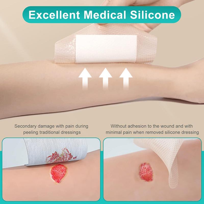 Silikonové pěnové adhezivní krytí Krytí rány Sterilní Podložka na hojení proleženin Náplast Podložka na dekubity Pro ležící pacienty
