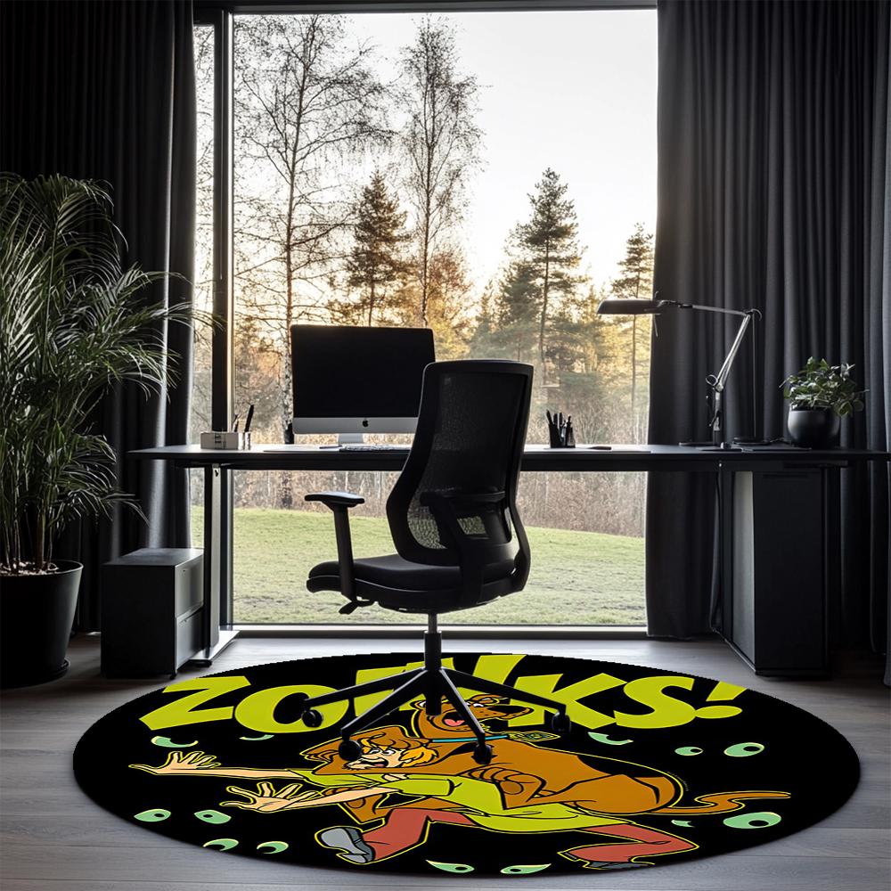 Scooby-Doo Bedrukte Ronde Vloerkleed Tapijt Stoelkussen Vloerkleed Entree Deurmatten, voor Kantoorstoel Woonkamer Slaapkamer Keuken.