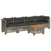 VidaXL Salon de jardin 5 pcs avec coussins gris résine tressée 3261729