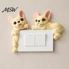 Frenchie Wall Art Decal 3D French Bulldog Resin Light Switch Cover, Cute Cartoon Dog Socket Creative Ornament Decor, Self-Adhesive Animal Plate