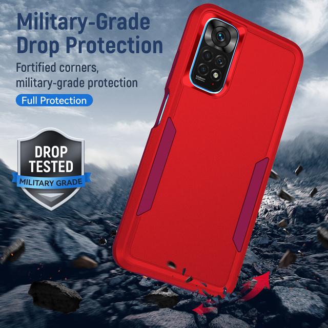 

Протиударний модний броньований чохол для Xiaomi Redmi Note 11s 11 S Note11 Note11s протиковзкий твердий чохол для Redmi Note 11 Redmi Note 11 4G червоний