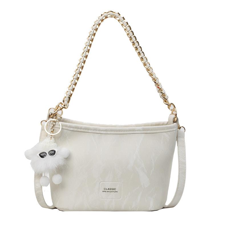 Niche design bag women's 2025 spring and summer new retro versatile messenger bag fashion high-end chain bucket bag