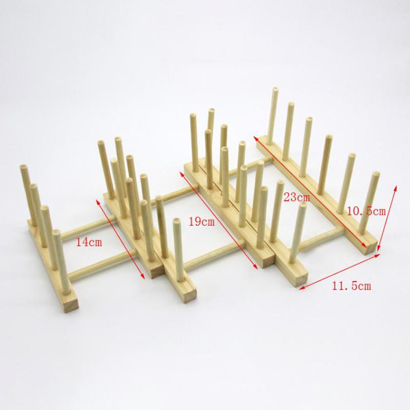 Stylish Wooden Dish Rack Practical Kitchen Organizer for Holding Plates and Pot Lids Securely