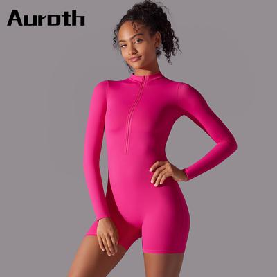 Auroth Slim Spor Tulumu Kadın Yoga Tek Parça Tulum Dikişsiz Koşu Antrenman Fitness Body