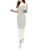 Kobe Lettuce Okabe Sleeveless Knit Rib Free Petite High [Ayumi Collaboration] Dress, Spring/Summer, Women's, Knit, Size, Straight, Ivory/Black [E300E]