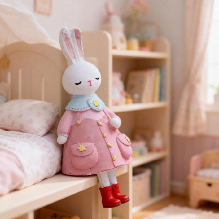 Elegant Rabbit With Dress Display Piece Easter Party Supplies Seasonal Home Accent Suitable For Various Interior Styles