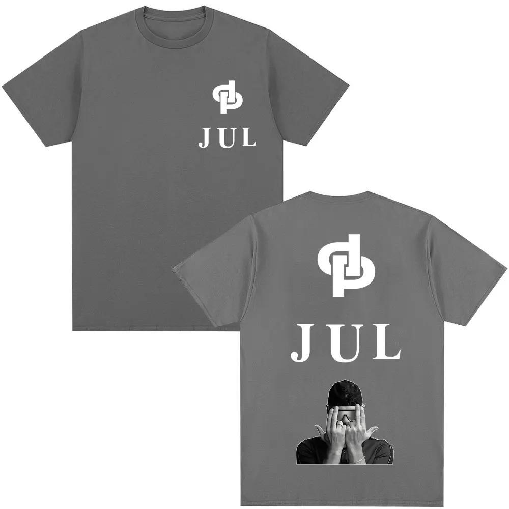 Unisex Women Fashion Hip Hop Vintage Popular T-shirt French Rapper Jul Graphic Classic T Shirt Oversized Cotton Casual Short Sleeve