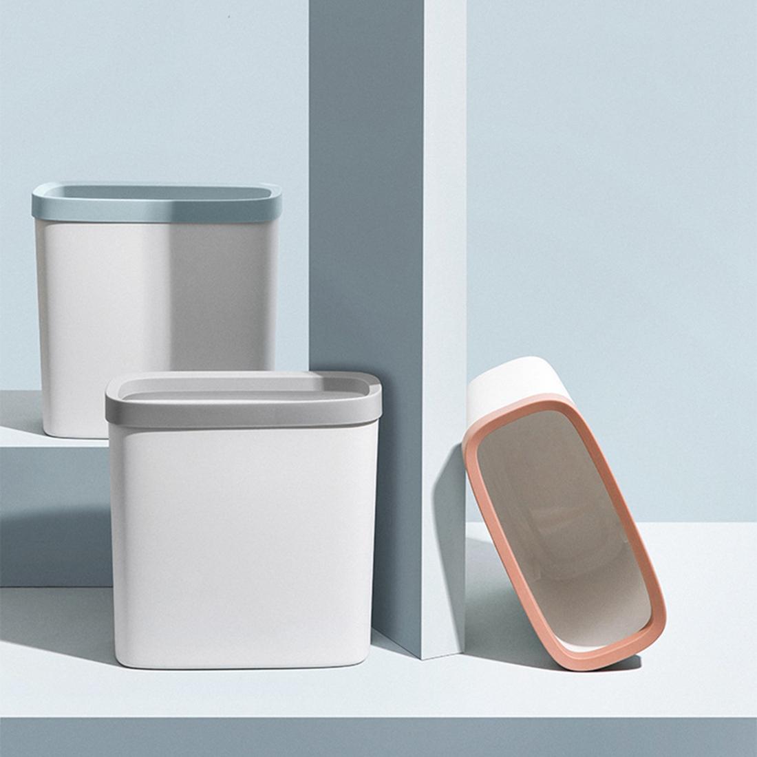 T02C!Kitchen Smart Trash Can Bathroom Plastic Trash Can Narrow серый