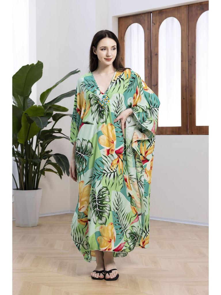 Rayon Handmade Knitted Beach Cover-Up, Plus Size, Long Robe, Bikini Sun Protection, 16 Colors Available
