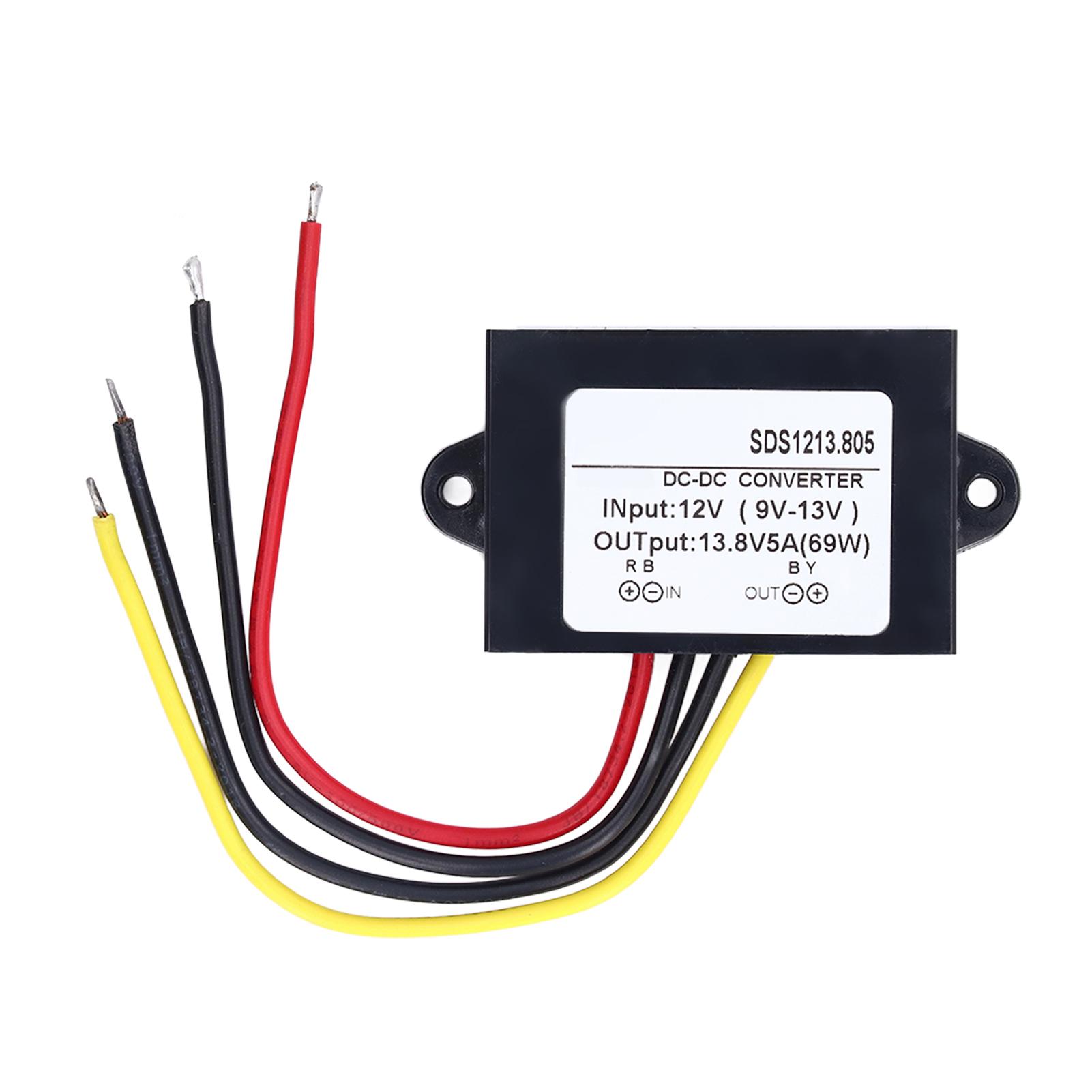 

Модуль повышения напряжения Автомобильный преобразователь мощности с кабелем Защита IP68 DC 12 В до 13,8 В 5A