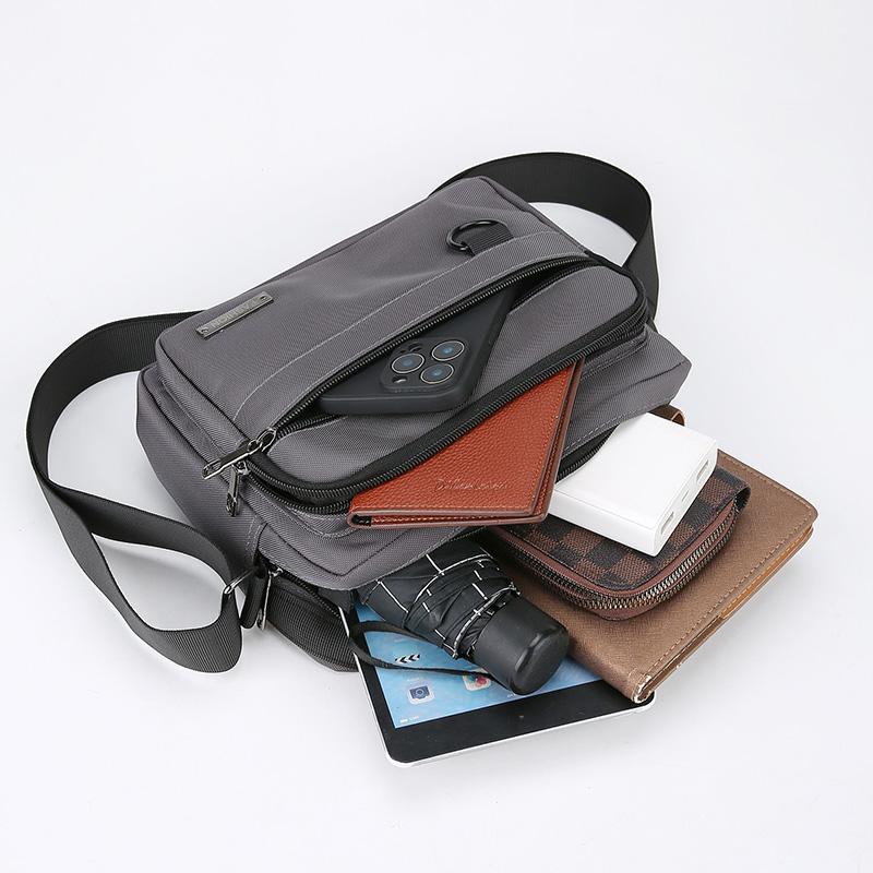 Pánská protikrádežová business taška přes rameno - Odolný kancelářský kufřík s více kapsami na zip