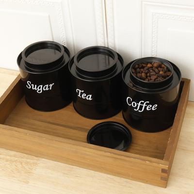 3 Stück Kaffeebohnen-Vorratsdosen Tee Zucker Vakuumversiegelte Gläser Vorratsdosen Hitze Metall Küchenarbeitsplatte Esszimmer Creme Dose