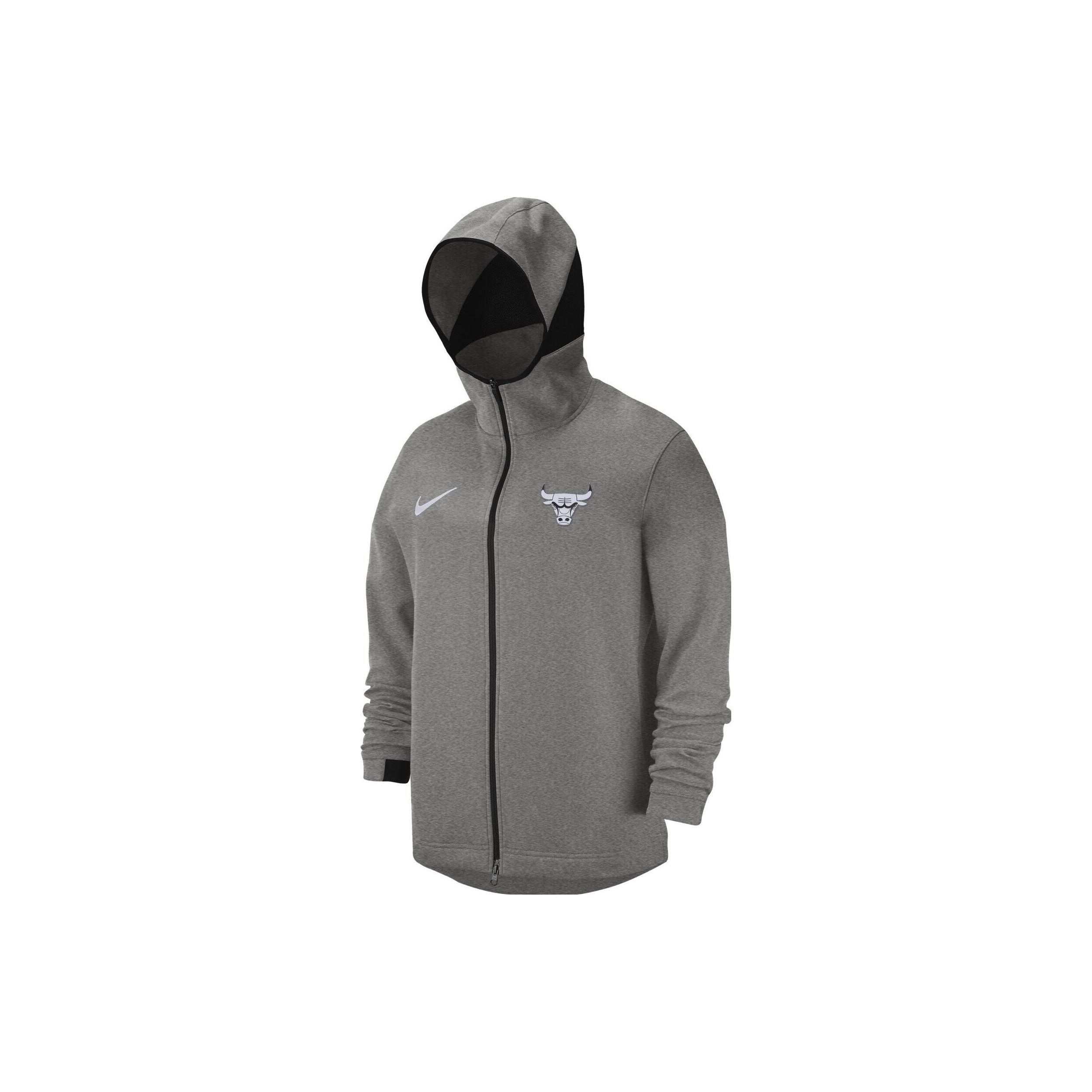 Nike NBA Chicago Bulls Dri-FIT Full Zip Hoodie Dark Heather Grey Men s 940867-032 XXXL