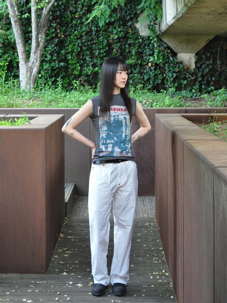 Tud Vintage Print Sleeveless Charcoal One Size