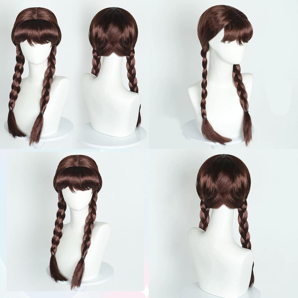 Wednesday Agnes Demille Cosplay Wig With Double Braid Hightemperature Silk For Cos Anime Fans