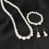 Shiny Earrings Necklace Bracelet Set Simulated Pearl Bridal Jewelry Accessories  Banquet