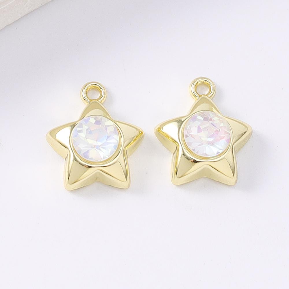 5pcs Cute Crystal CZ Love Heart Charms Pendants for Necklace Earrings Bracelet DIY Jewelry Making Accessories
