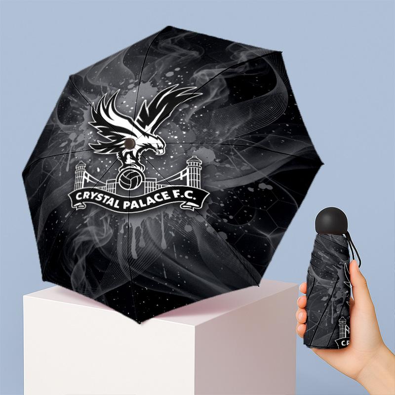 Crystal Palace Football Pattern Printed Mini 5 Folds 8 Ribs Compact Umbrella Windproof Waterproof Lightweight Portable Folding