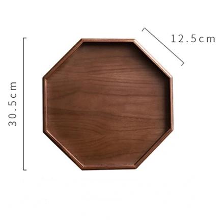 

Octagonal Solid Wood Pallet Brown Wooden Storage Tray Jewelry Cosmetic Key Storage Entryway Organizer Cutlery Water Tray