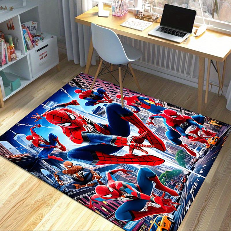 Spiderman City Heroes Carpet For Playroom Bedroom Living Room Sofa Home Decorkids Game Area Rug Nonslip Floor Mat