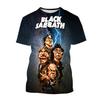 Round Neck 3D Black Sabbath Band Graphic Printed Long Sleeved Men's T-shirts - Soft Medium Stretch Polyester Fabric Summer Relaxed Fit Clothing