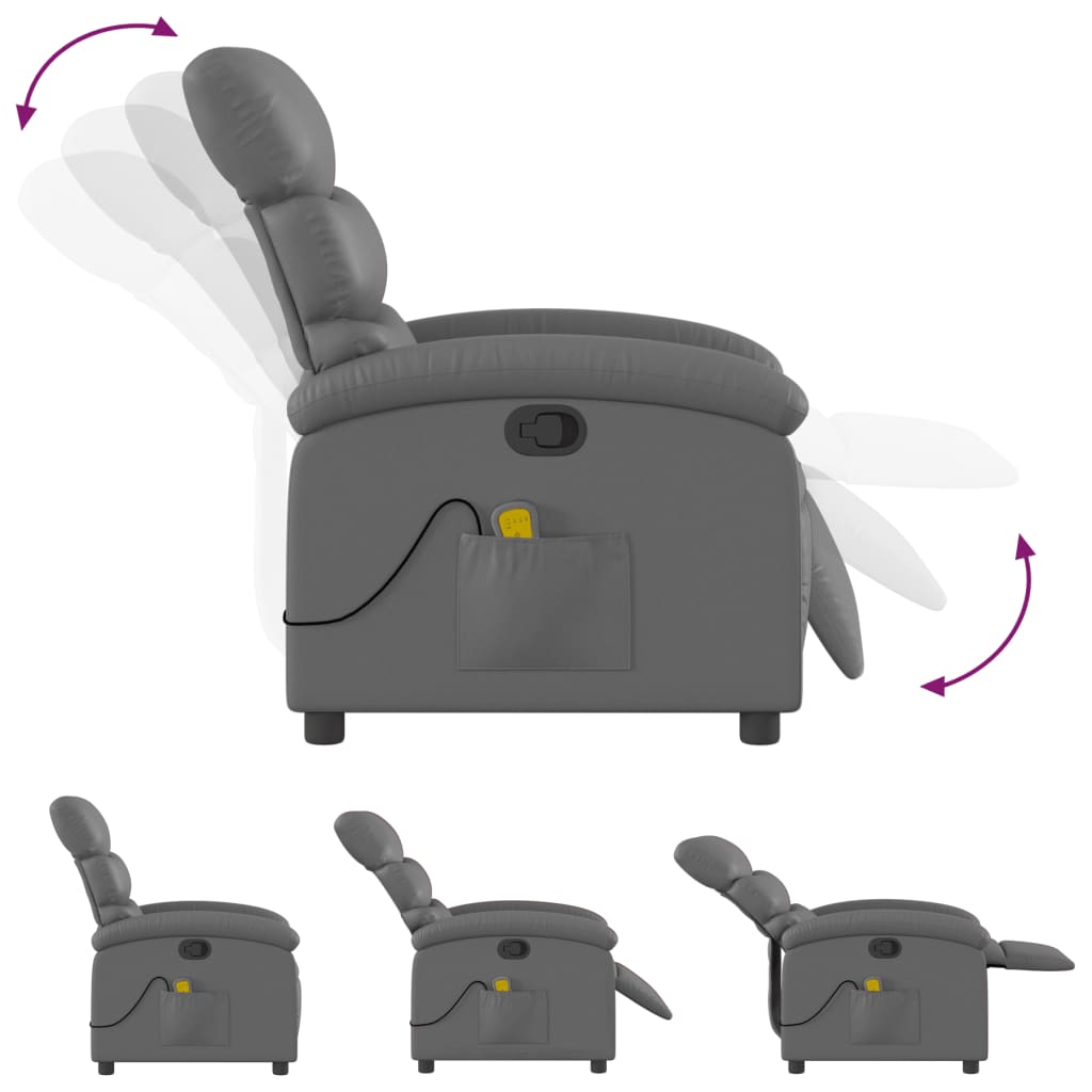 Massage Chair Relax Chair Grey Faux Leather