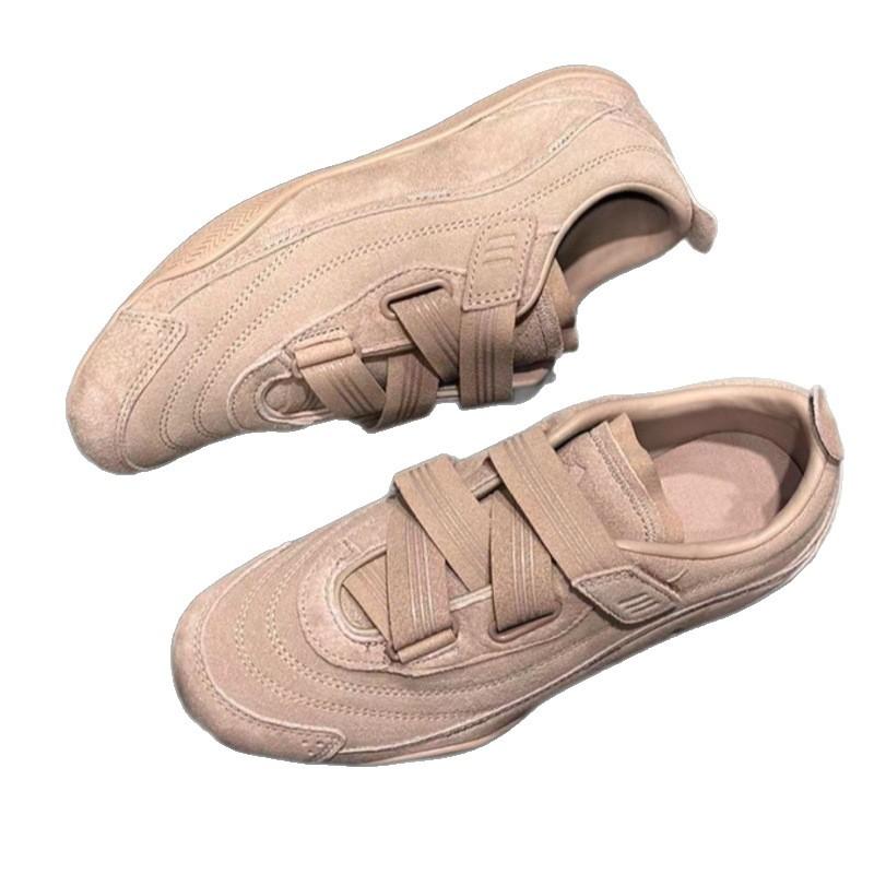 Sheepskin Version~ 3cm Inner Height Increase Velcro Dexun Shoes Women's 2025 New Casual Sports Shoes Ballet Board Shoes
