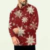 Men's Christmas Print Zip-Up Sweatshirt, Long Sleeve Loose Fit Casual Fall Winter Top, Multiple Colors and Sizes