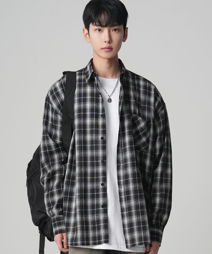 AVANDRESS Smith Overfit Check Shirt White