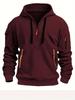Men's Multi-pocket Embroidered Badge Zipper Hoodie