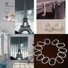 Eiffel Tower Polyester Shower Curtain With City Nightscape Bridge Design For Bathroom Decor