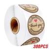 100-500Pcs Vintage Kraft Paper Stickers Scrapbook Gift Stationery Label Stickers Handmade With Love Thank You For The Stickers