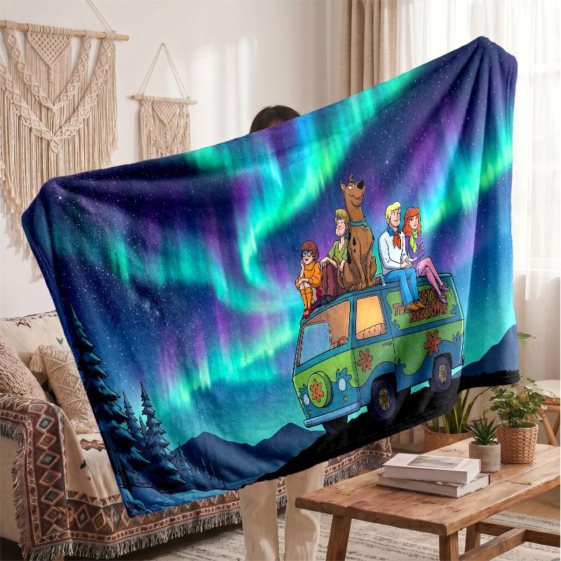 Warm Flannel BlanketScooby-Doo Soft Cozy Throw Blanket for Bedroom Couch