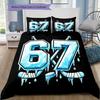 Six Seven Brick Number Bedding Set, 3PCS Bed Linen with Colorful Cartoon Print, for Boys Bedroom Decor