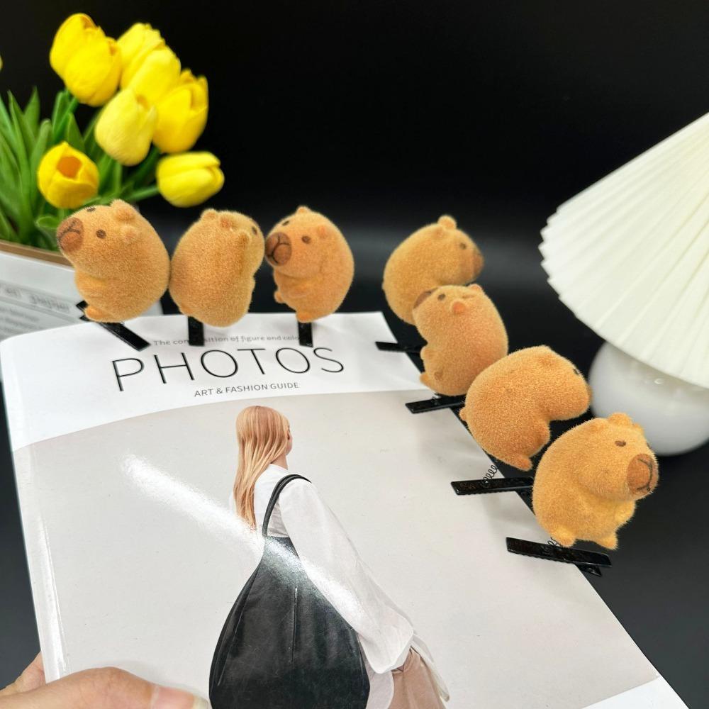 10pcs/set Cute Capybara Hairpin Set Zinc Zinc Alloy Cartoon Duckbill Clip Funny Spring Hair Clip Festival