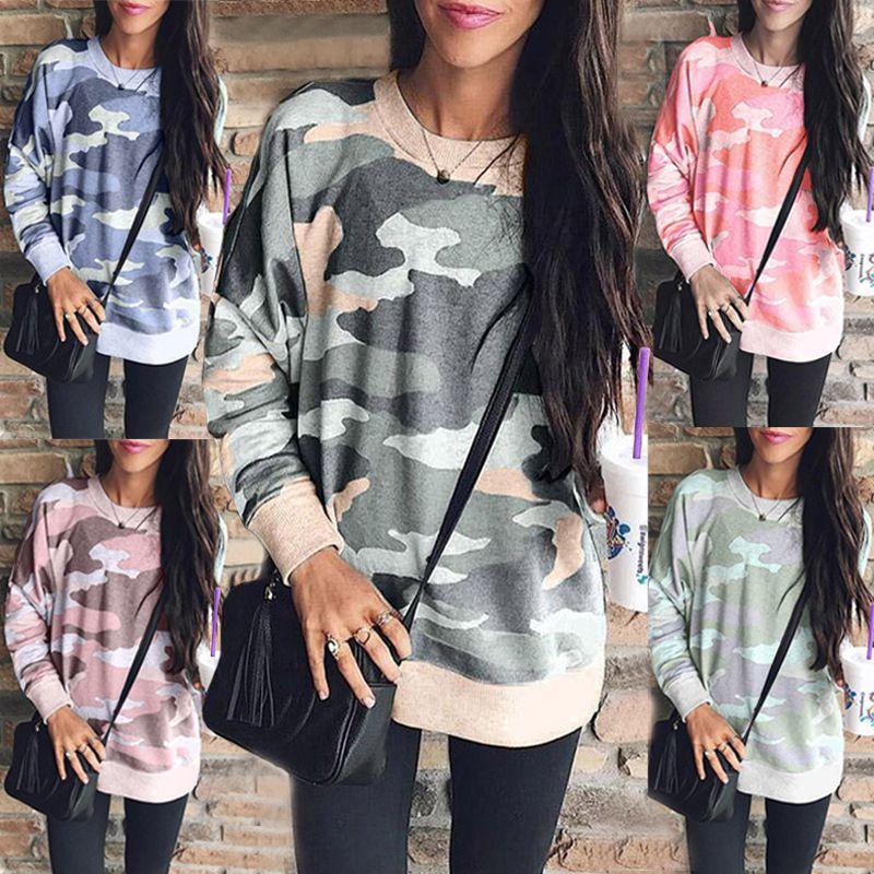 Premium Camouflage Woman Fashion Jumper Pullover Casual Tops Blouse Tee T-shirt