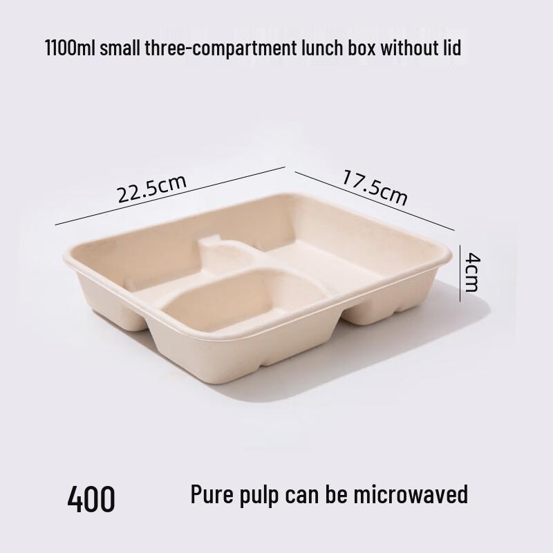 

MOLUONA 3-Compartment Disposable Pulp Meal Boxes