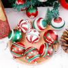 6/24pcs Colored Painting Christmas Balls Glitter Christmas Tree Hanging Pendant Ornament Home New Year Party Gift Decoration