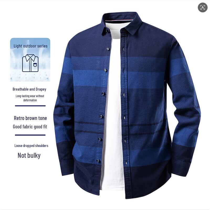 SHANSHAN Men s Pure Cotton Long Sleeve Polo Shirt S