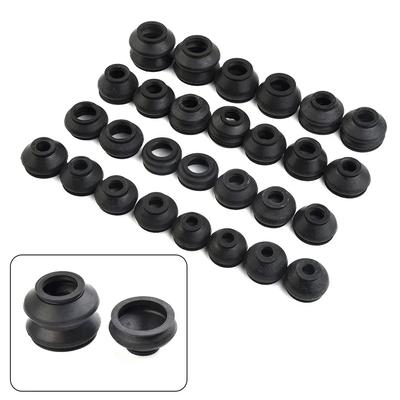 28pcs Black Rubber Ball Joint Boot Suspension Steering Dust Cover Track Tie Rod Linkage Kit Minimizes Wear Of Suspension Parts