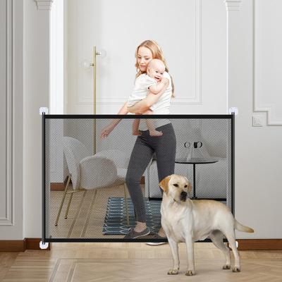 Dog Fence Folding No-Assembly Dog Door Barrier Adjustable Enclosure Net For Small Medium Doggy Kitten Living Room Bedroom Stairs