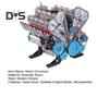 Valcový model motora auta Živica Model motora V8 Ručne vyrábaný 4-valcový model motora do auta Darček na ozdobu bloku motora pre automobilových nadšencov