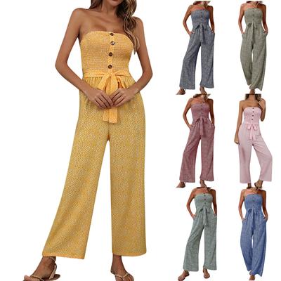 Damenmode-Overall mit Blumenmuster, sexy, trägerloser Overall