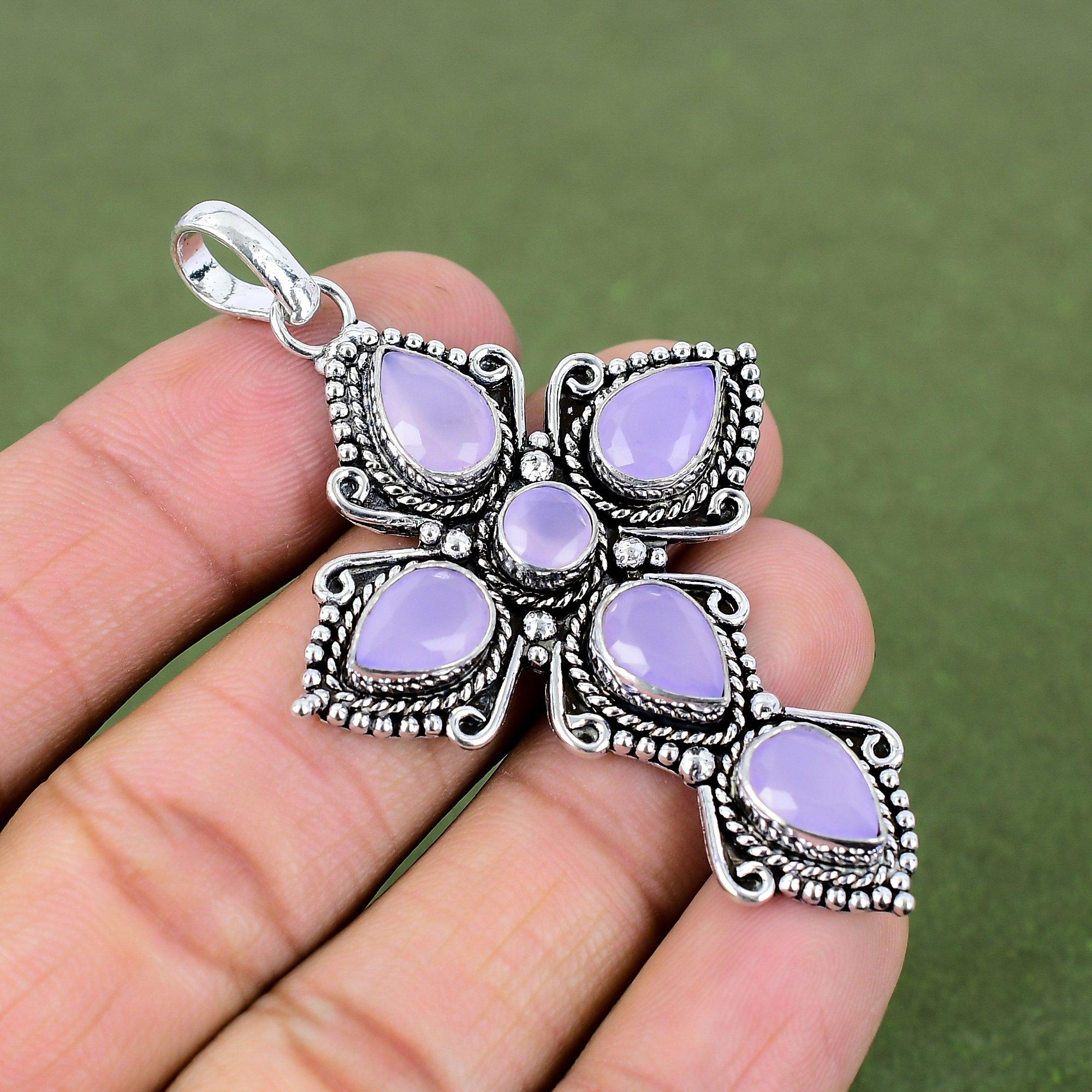 

Ювелирный кулон ручной работы из стерлингового серебра 925 пробы с розовым кунцитом 2,64 дюйма